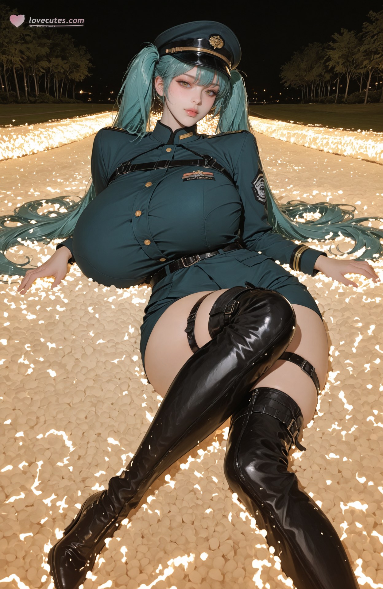 AI Generated Anime Girl - Goddess of Victory NIKKE Privaty: bodysuit, black stockings, white stockings, uniform styling, wet-look styling 159P