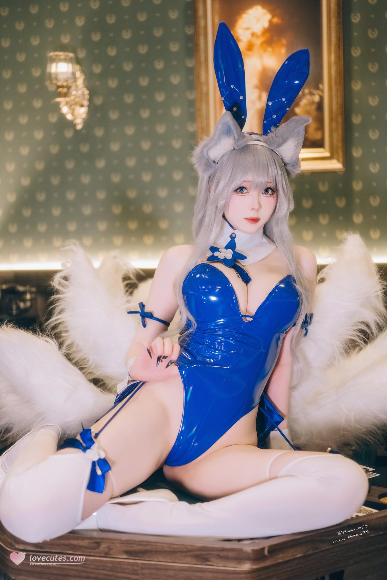 [cosplay] 霜月shimo - 碧蓝航线 信浓：Bunny Shinano兔女郎白丝美腿 20P 繁體版