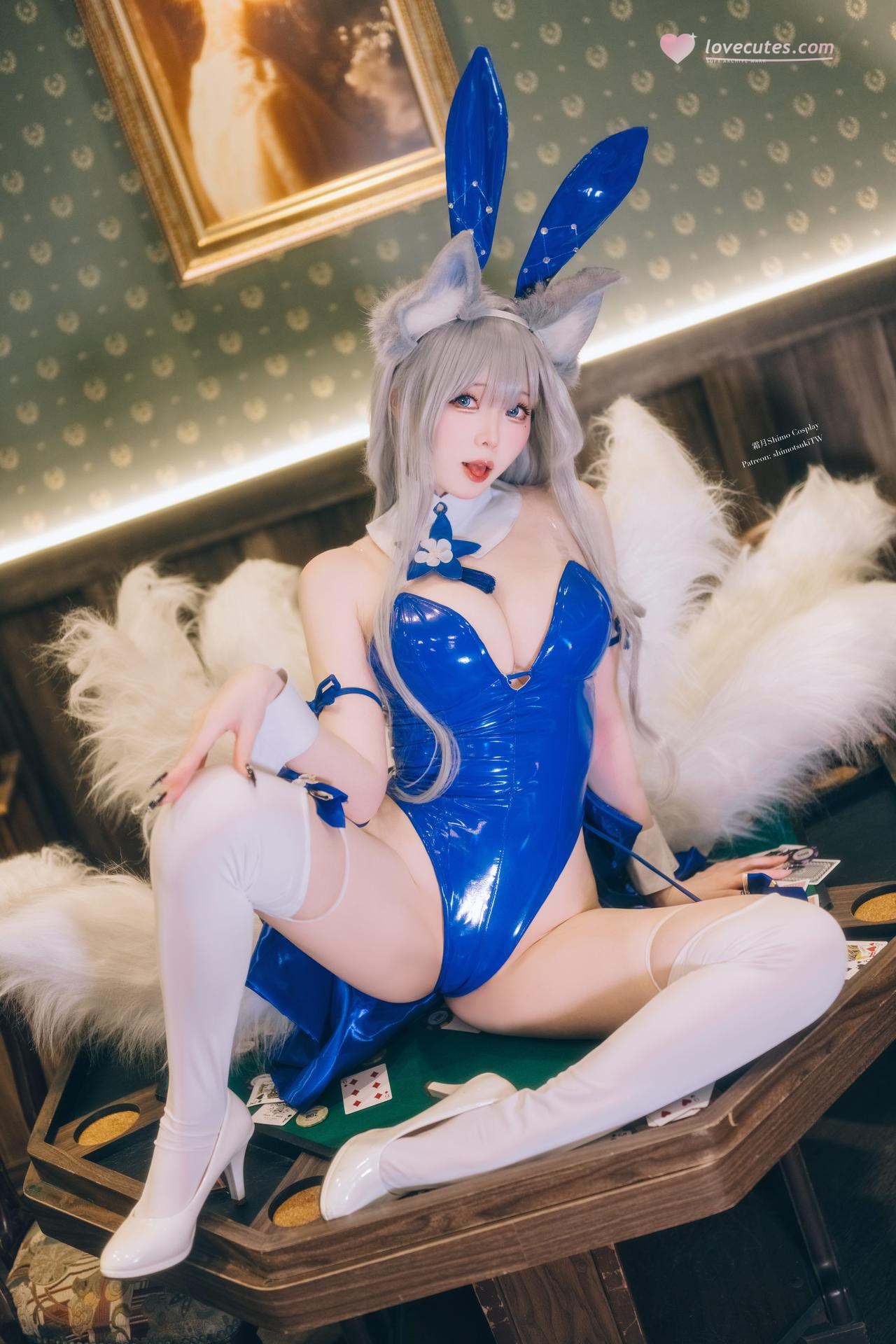 [cosplay] 霜月shimo - 碧蓝航线 信浓：Bunny Shinano兔女郎白丝美腿 20P 繁體版