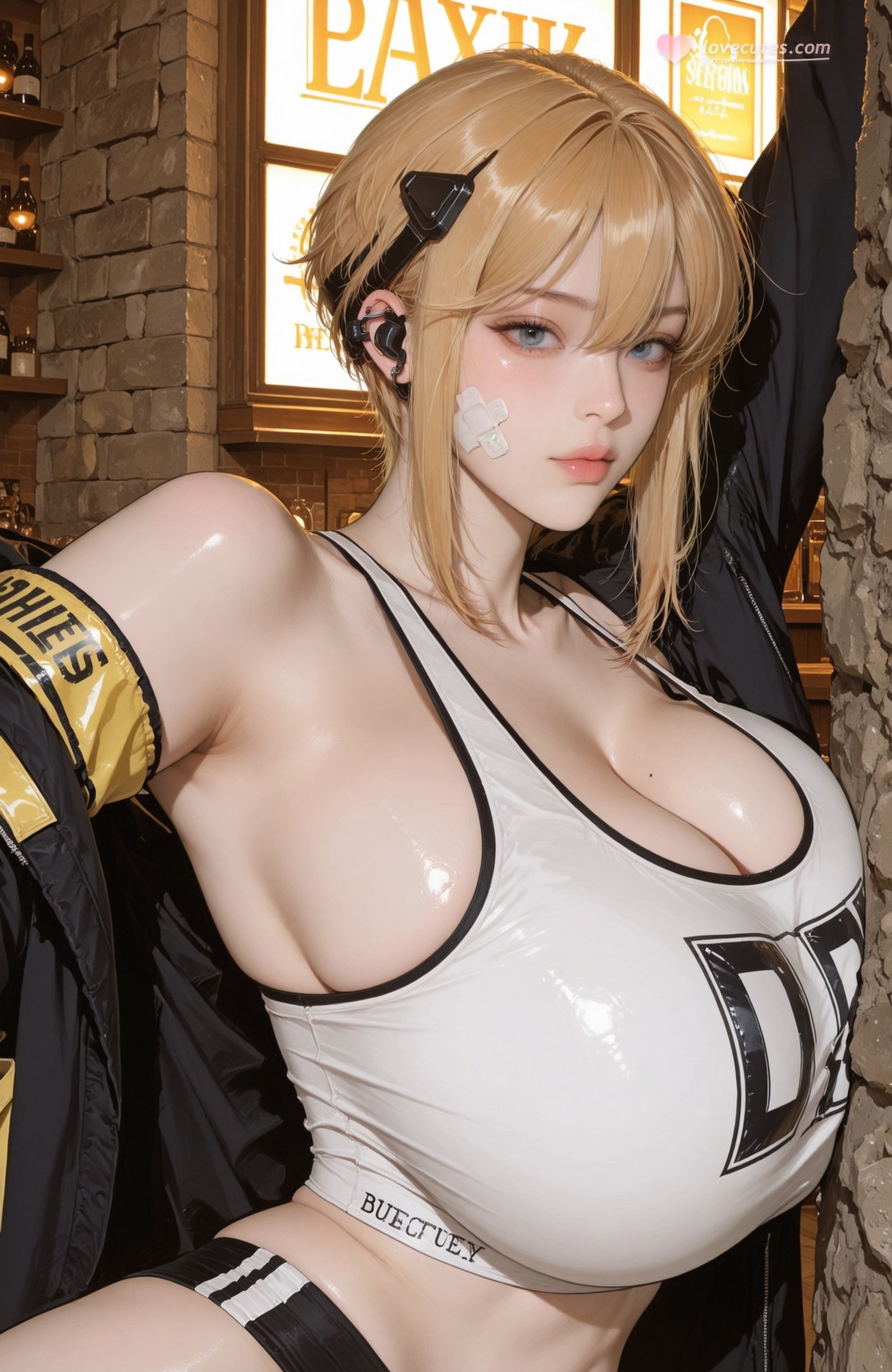 AI Generated Anime Girl - Goddess of Victory NIKKE Maxwell bộ ảnh AI bodysuit, wet-look styling, explicit nude detail 107P