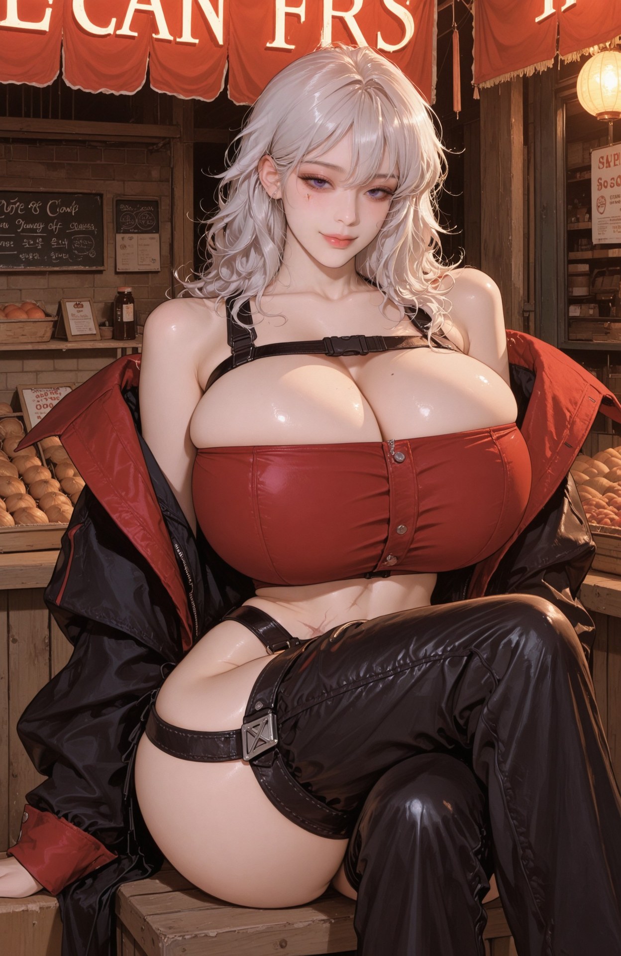AI Generated Anime Girl - Goddess of Victory NIKKE Yulha bodysuit, wet-look styling, explicit nude detail AI画像ギャラリー 102P