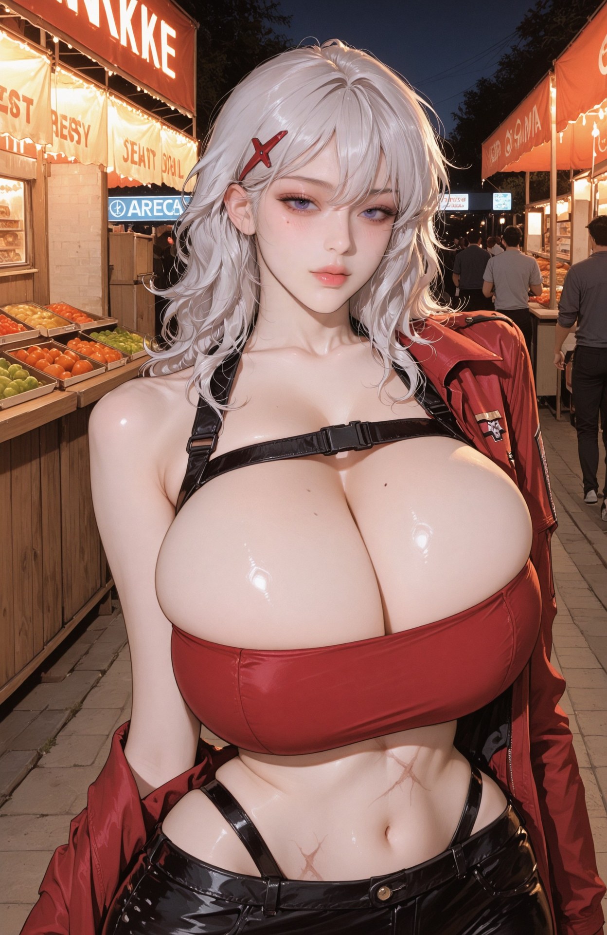 AI Generated Anime Girl - Goddess of Victory NIKKE Yulha bodysuit, wet-look styling, explicit nude detail AI 이미지 갤러리 102P
