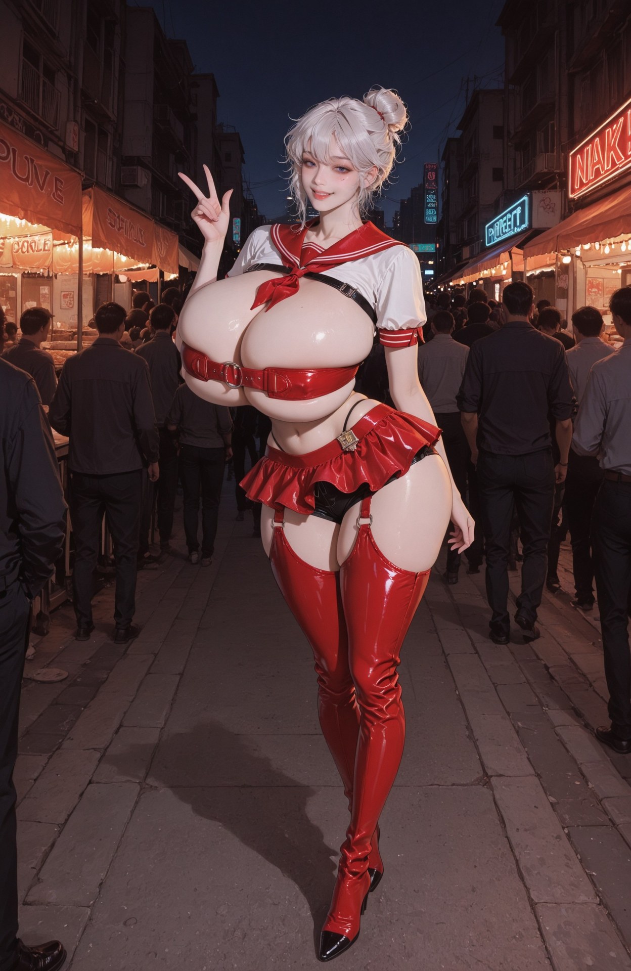 AI Generated Anime Girl - Goddess of Victory NIKKE Yulha แกลเลอรี AI bodysuit, wet-look styling, explicit nude detail 102P
