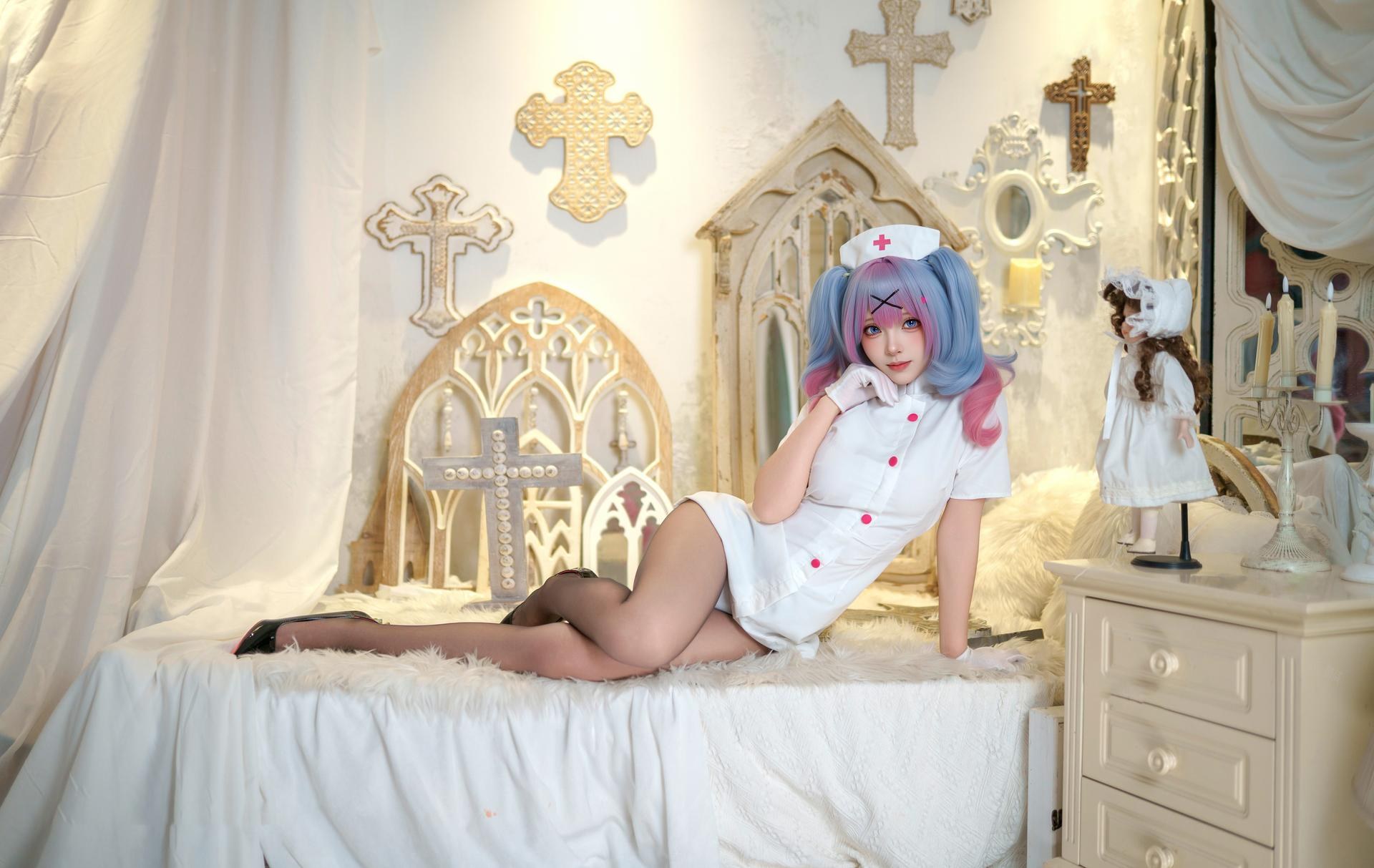 [photo set] Bangni Bunny - Rabbit Hole Nurse real-person photo set 86P9V