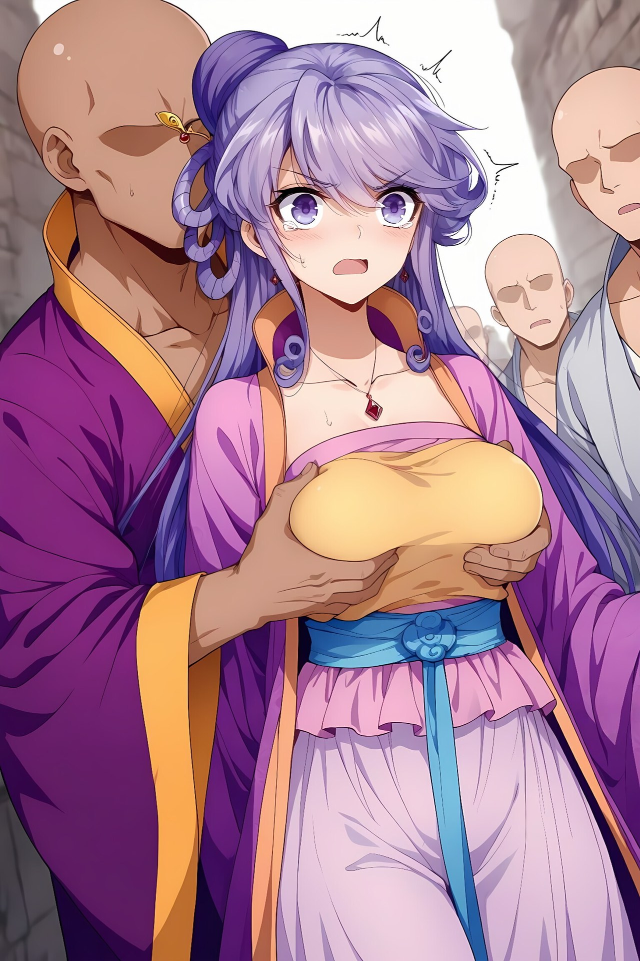 AI Porn - 극품가정 소부인 보라색 머리 고전의상 노출 누드 보라색 머리 고전의상, 스토리 침실 장면, 노출 누드 AI 이미지 갤러리 184P