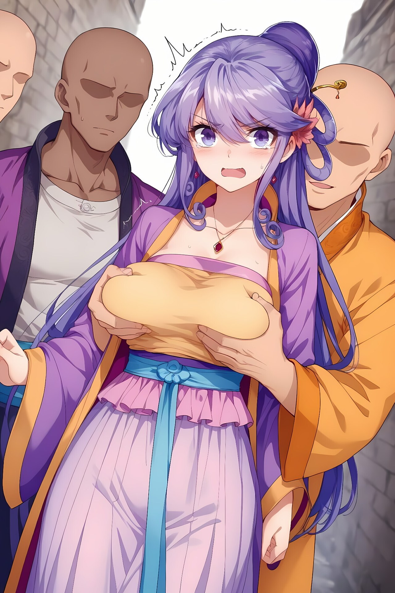 AI Porn - 극품가정 소부인 보라색 머리 고전의상 노출 누드 보라색 머리 고전의상, 스토리 침실 장면, 노출 누드 AI 이미지 갤러리 184P