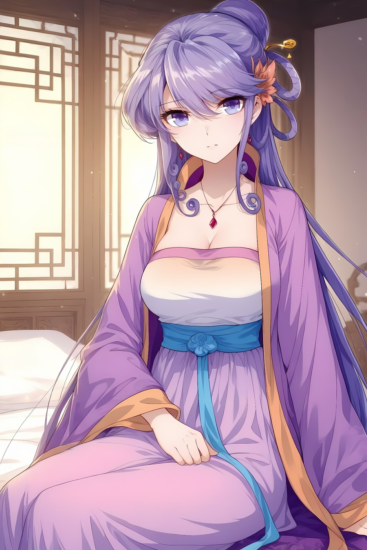 AI Porn - 극품가정 소부인 보라색 머리 고전의상 노출 누드 보라색 머리 고전의상, 스토리 침실 장면, 노출 누드 AI 이미지 갤러리 184P