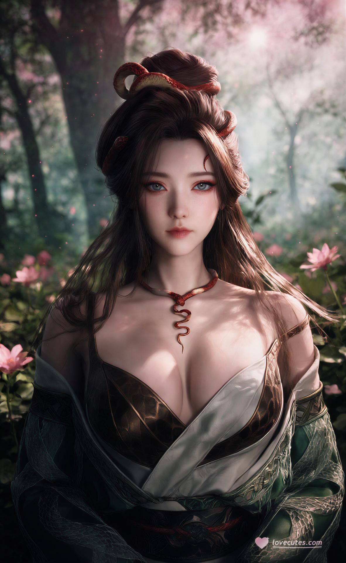 AI Porn - 龍嬌男：森林蛇紋古裝露點圖集 162P