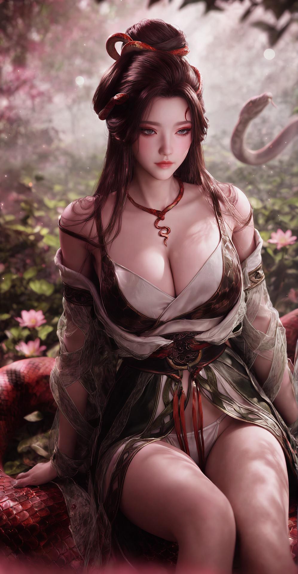 AI Porn - 龍嬌男：森林蛇紋古裝露點圖集 162P