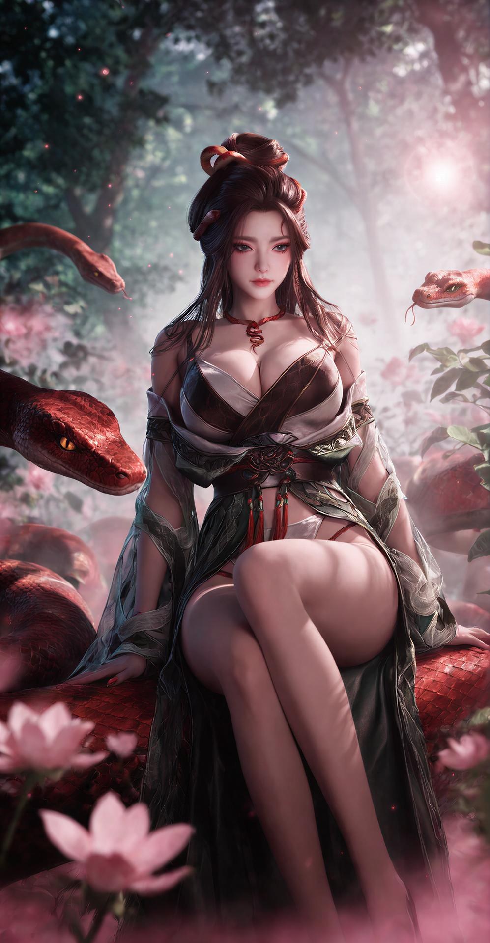 AI Porn - 龍嬌男：森林蛇紋古裝露點圖集 162P