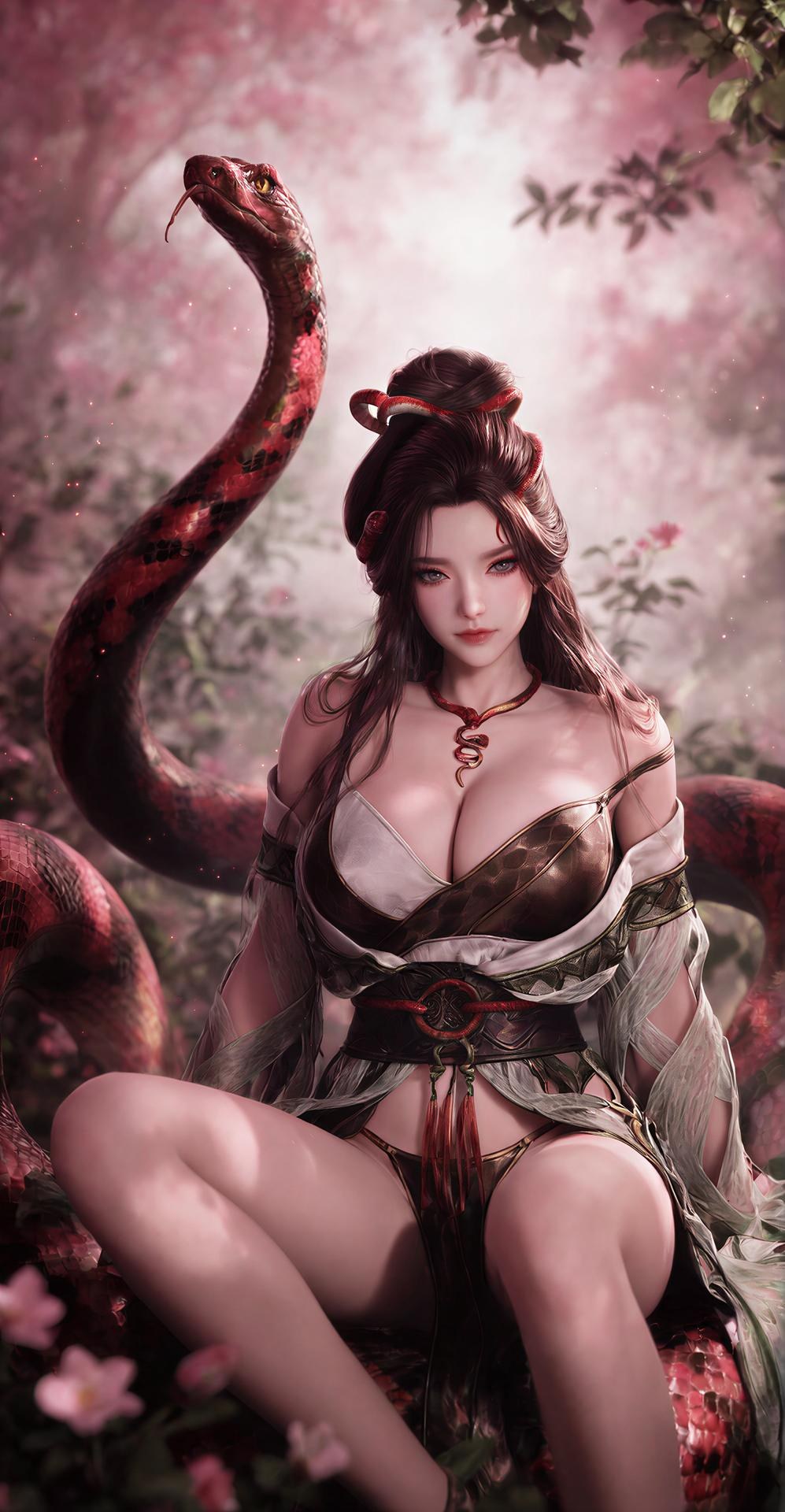AI Porn - 龍嬌男：森林蛇紋古裝露點圖集 162P