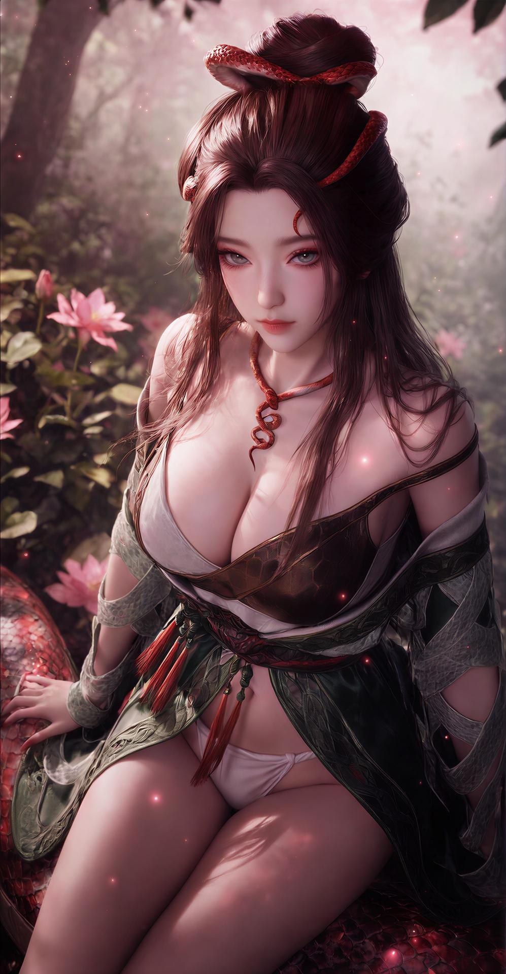 AI Porn - 龍嬌男：森林蛇紋古裝露點圖集 162P