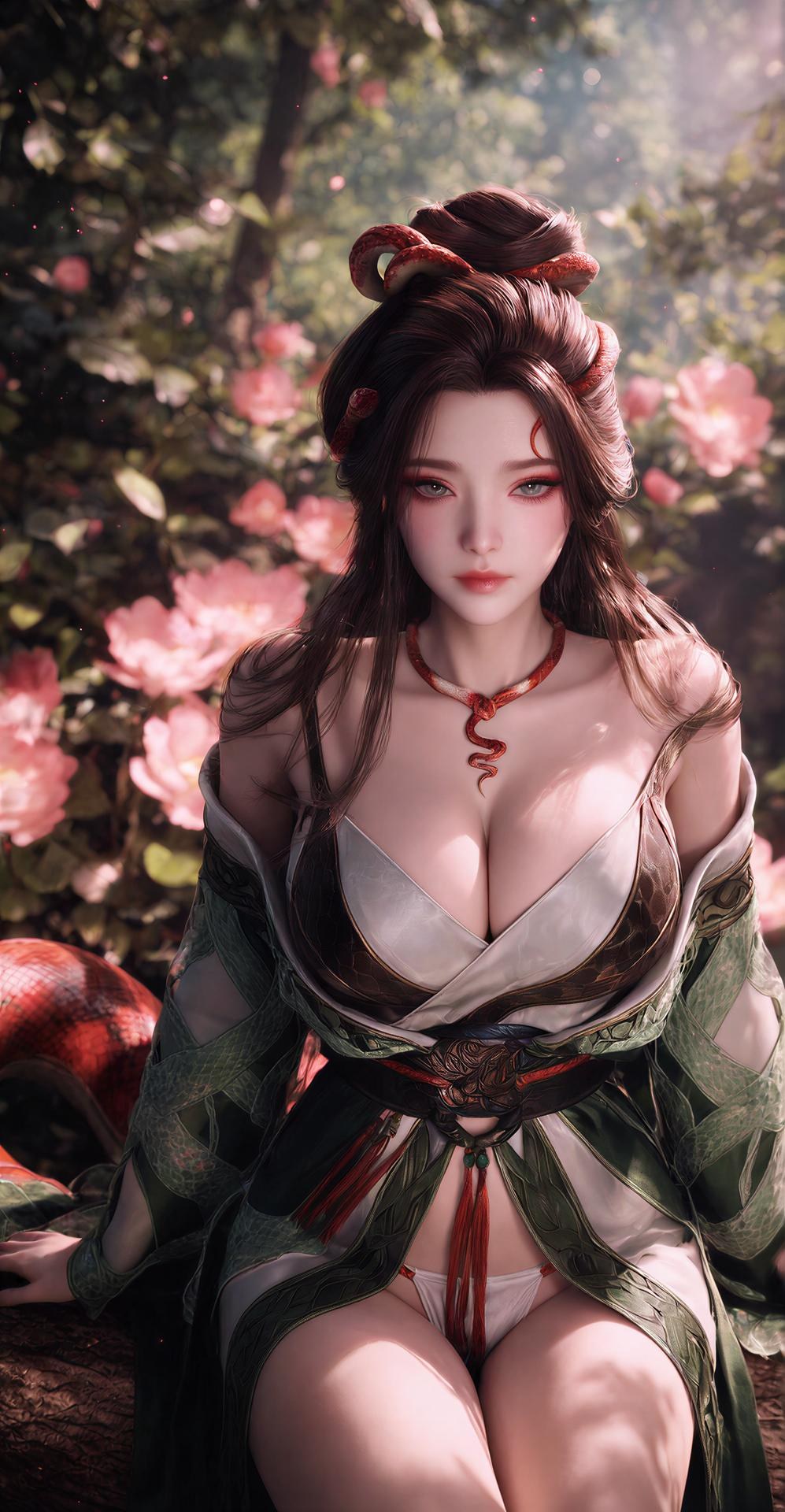 AI Porn - 龍嬌男：森林蛇紋古裝露點圖集 162P