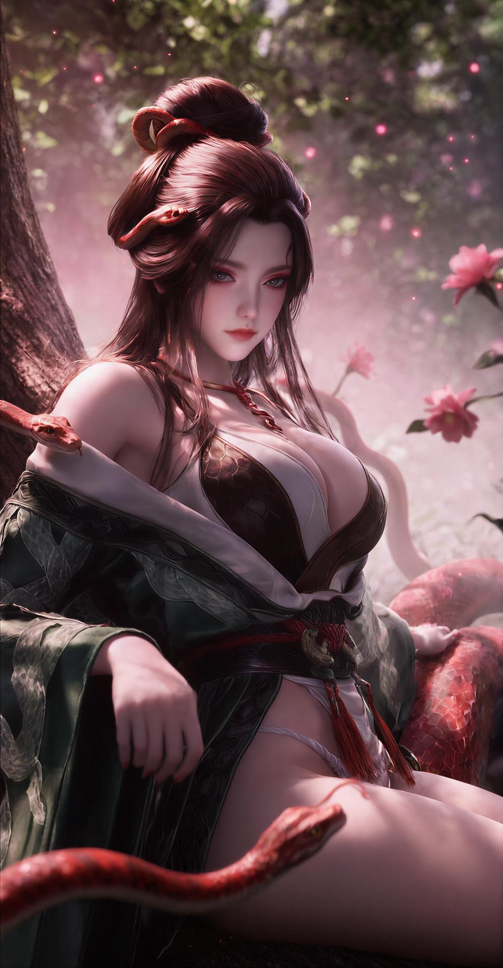 AI Porn - 龍嬌男：森林蛇紋古裝露點圖集 162P