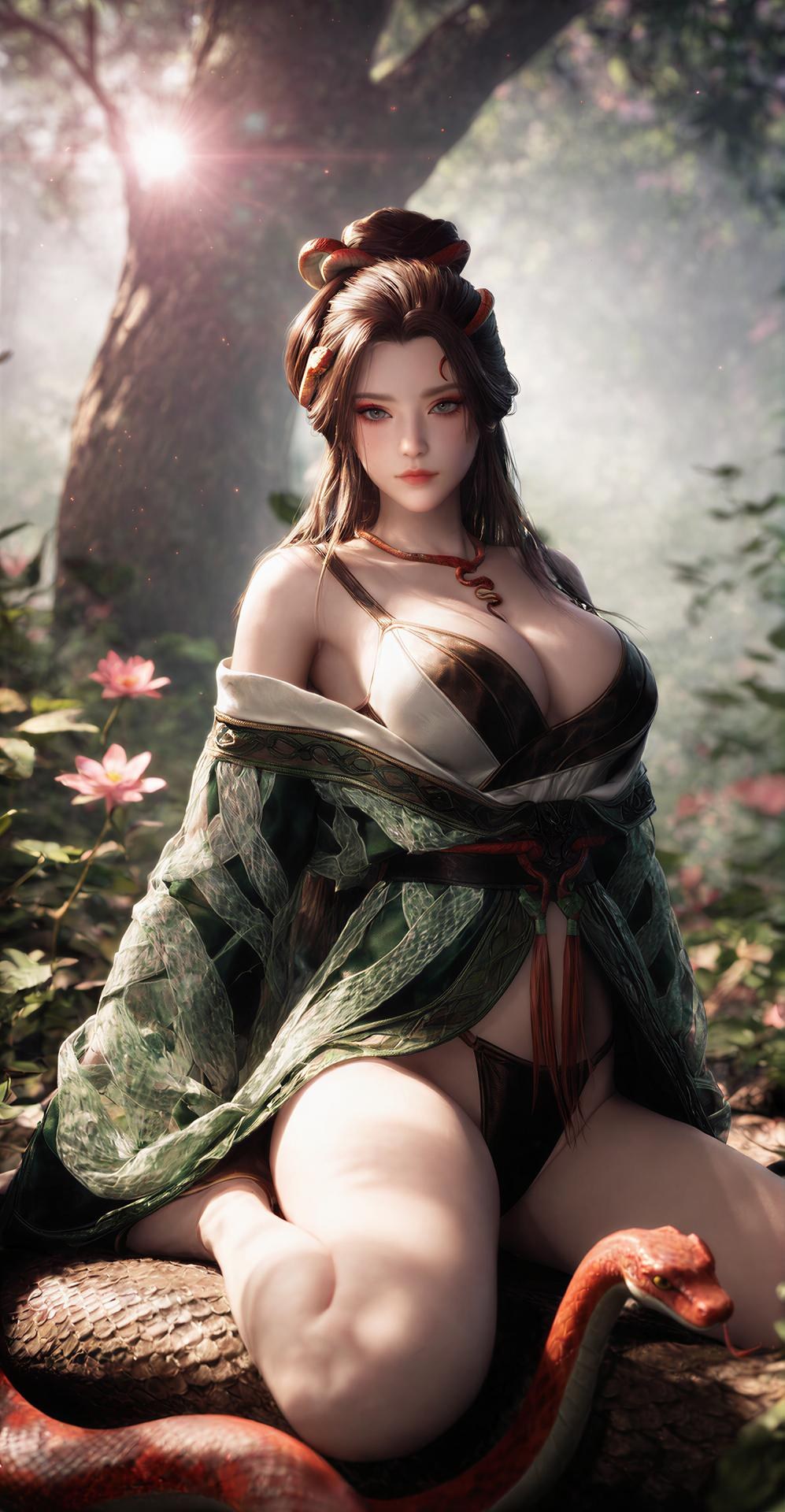 AI Porn - 龍嬌男：森林蛇紋古裝露點圖集 162P