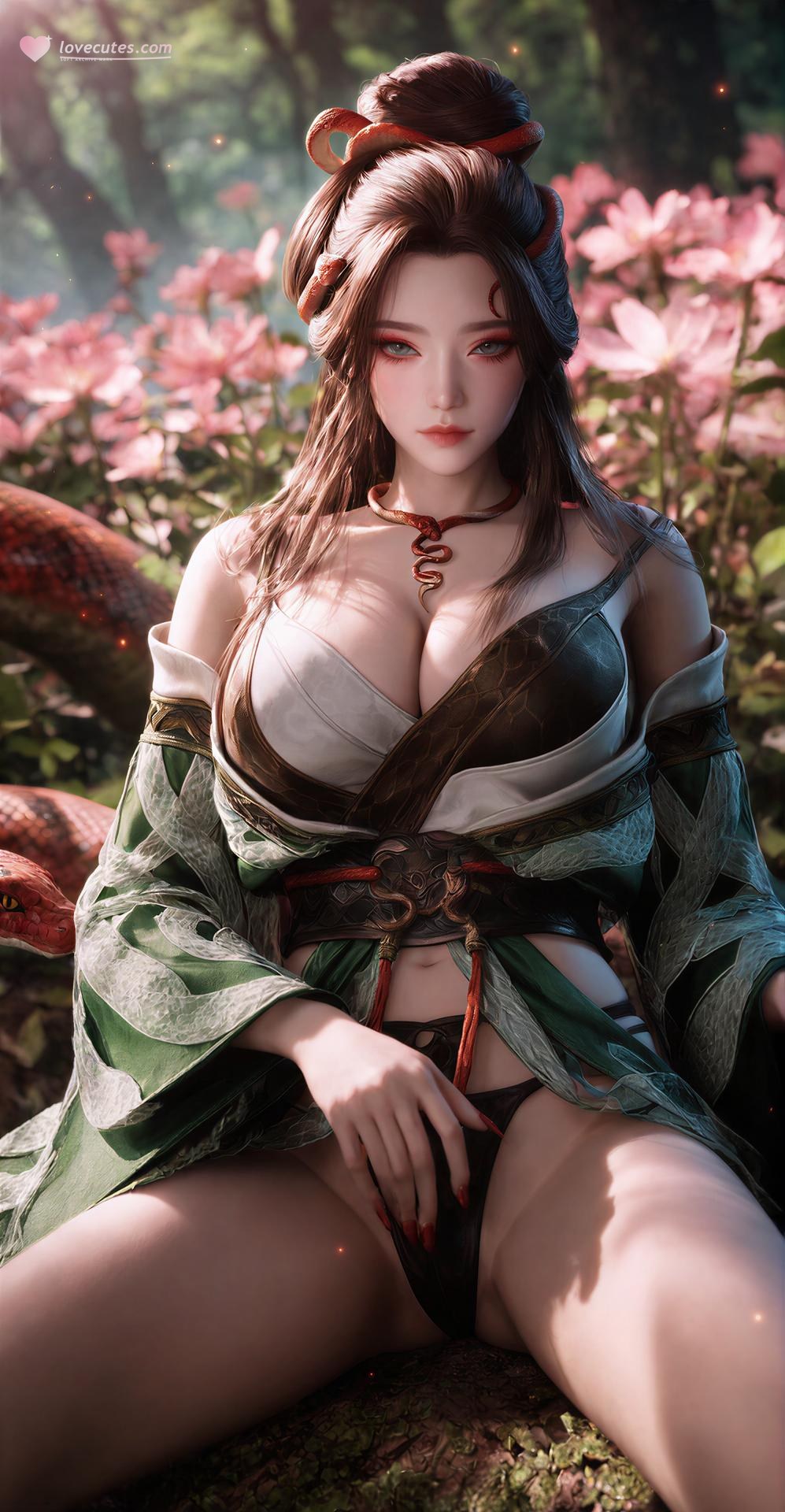 AI Porn - 龍嬌男：森林蛇紋古裝露點圖集 162P