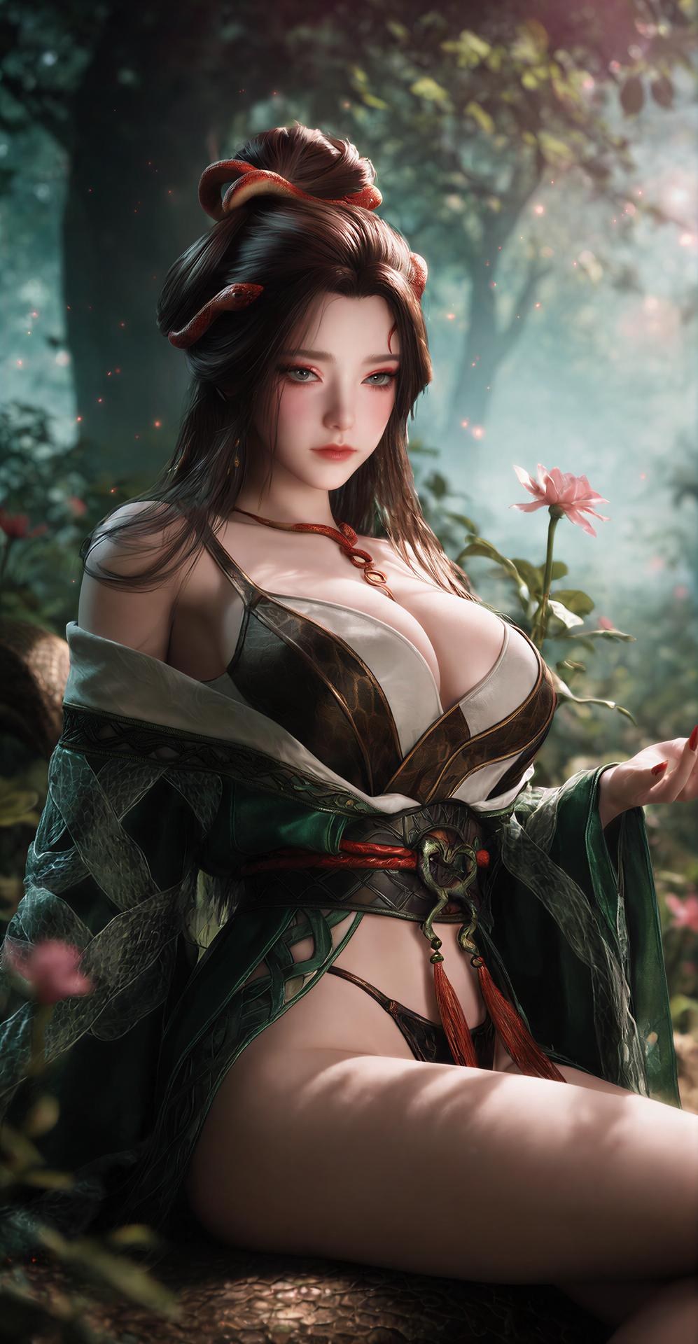 AI Porn - 龍嬌男：森林蛇紋古裝露點圖集 162P