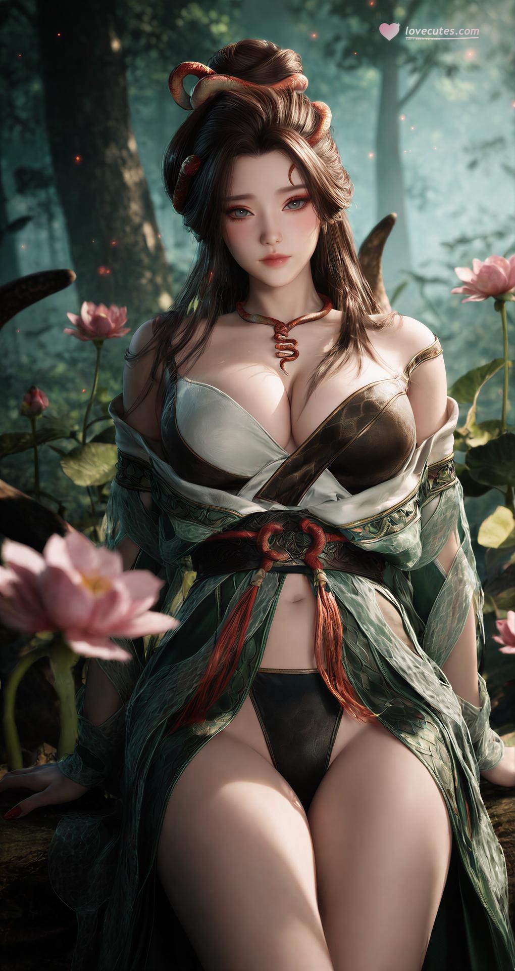 AI Porn - 龍嬌男：森林蛇紋古裝露點圖集 162P