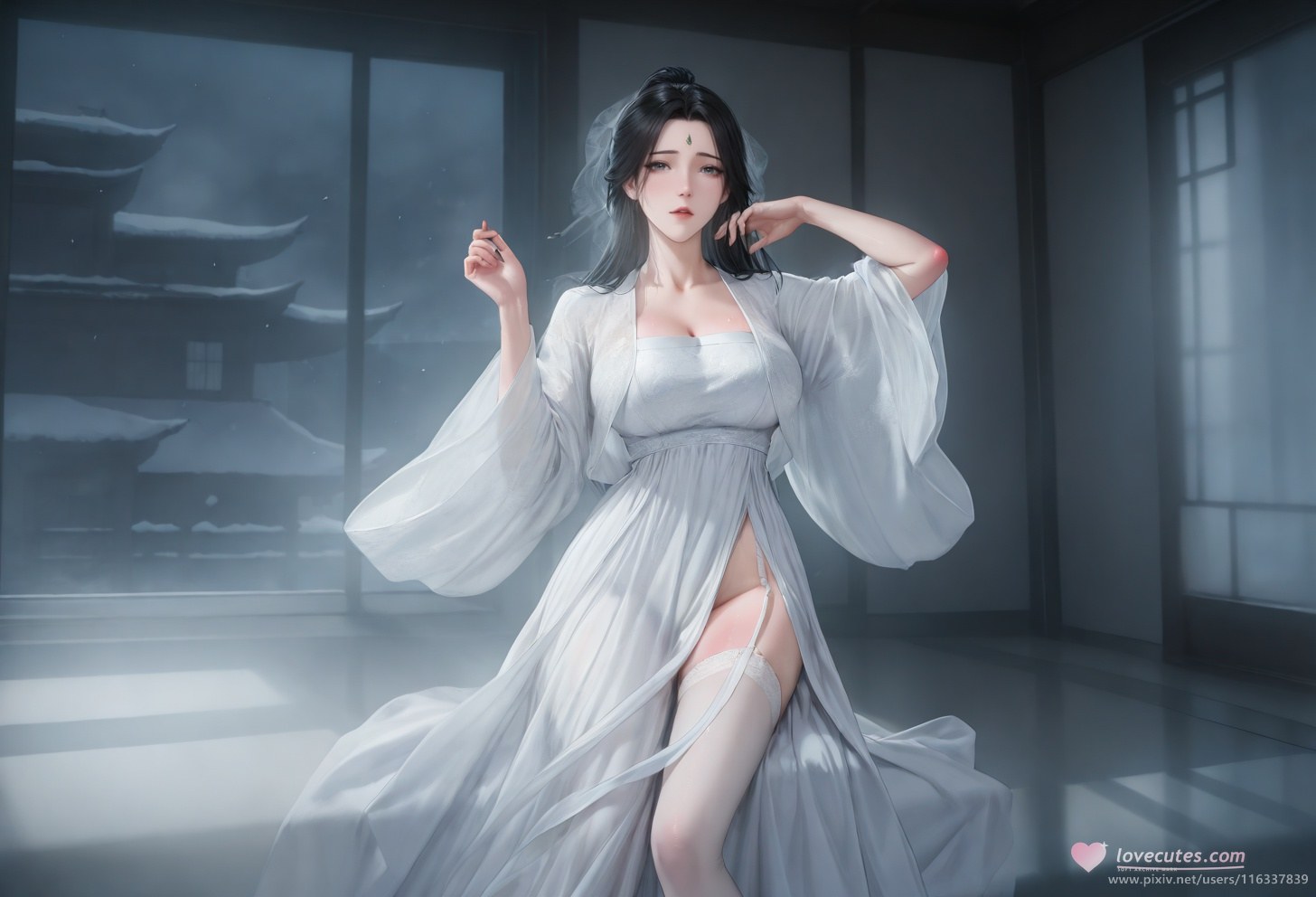 AI Porn - 裴：白衣黑丝擦边露点成人向圖集 139P