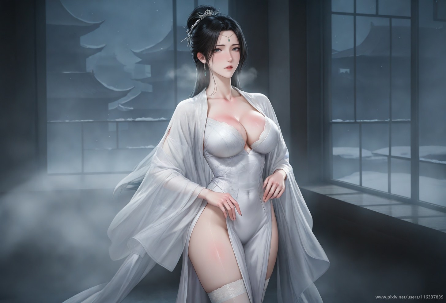 AI Porn - 裴：白衣黑丝擦边露点成人向圖集 139P