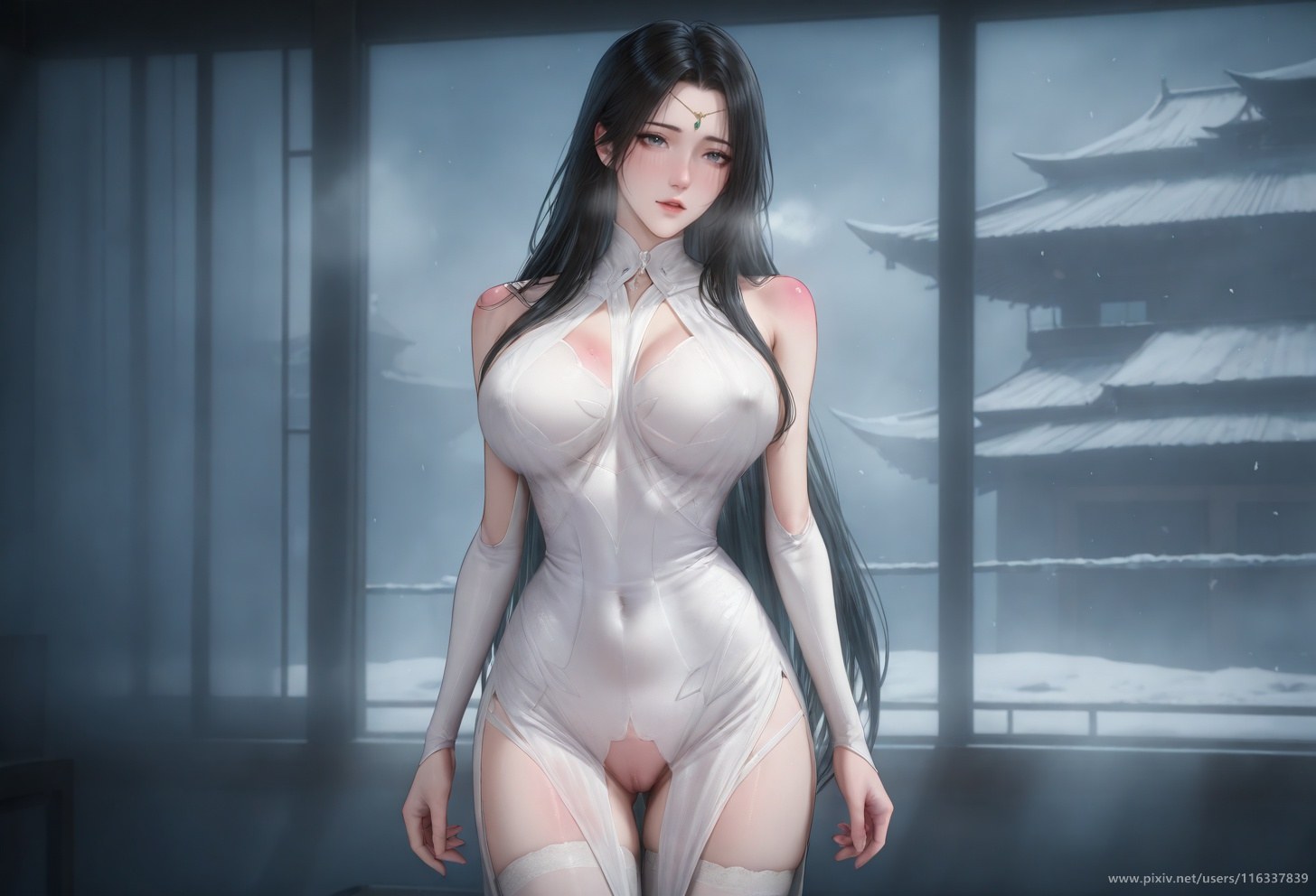 AI Porn - 裴：白衣黑丝擦边露点成人向圖集 139P