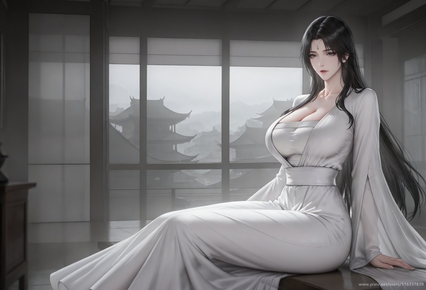 AI Porn - 배 흰 의상 스타킹 상반신 노출 성인 흰 의상, 스타킹, 상반신 노출, 침실 포즈 AI 이미지 갤러리 139P