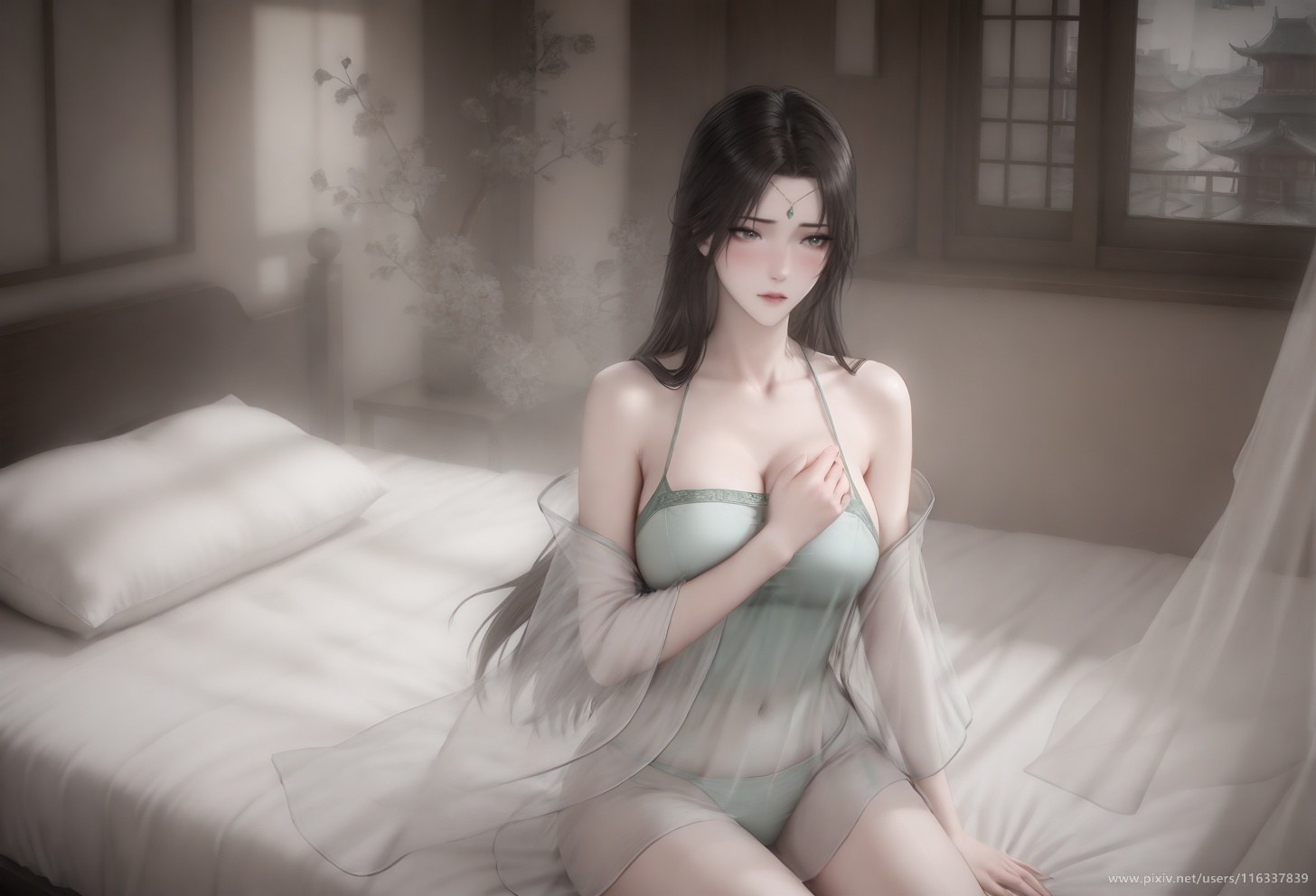 AI Porn - 裴：古风剧情白衣露点成人向圖集 102P