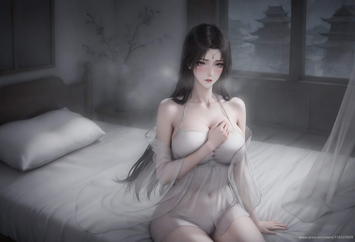 AI Porn - 裴：古风剧情白衣露点成人向圖集 102P