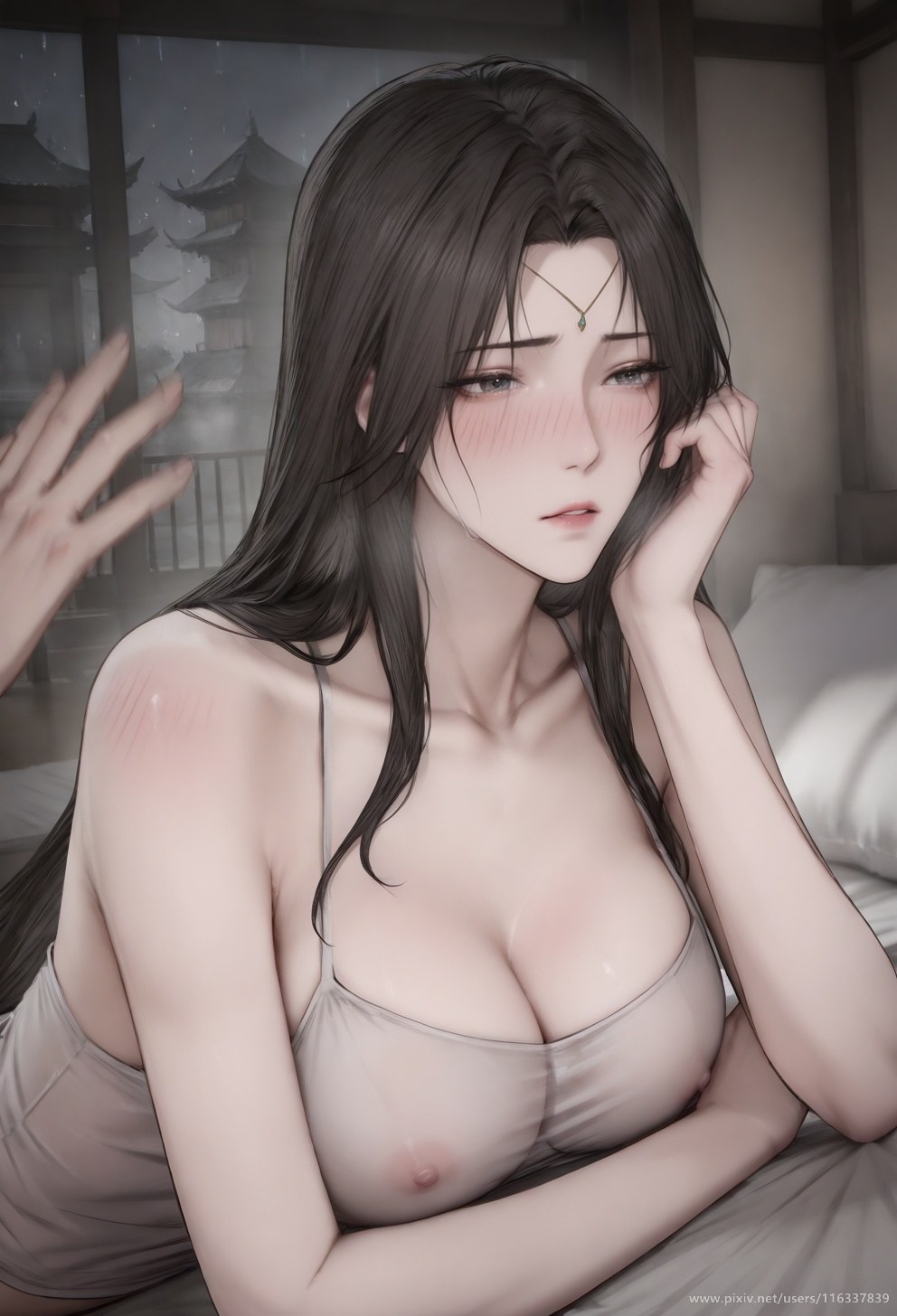 AI Porn - 배 고풍 흰 의상 스토리 성인 고풍 흰 의상, 실내 스토리, 상반신 노출 AI 이미지 갤러리 102P