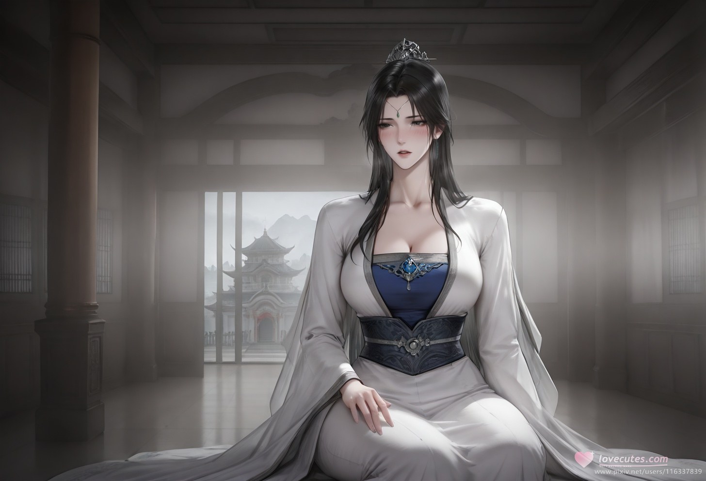 AI Porn - 배 고풍 흰 의상 스토리 성인 고풍 흰 의상, 실내 스토리, 상반신 노출 AI 이미지 갤러리 102P