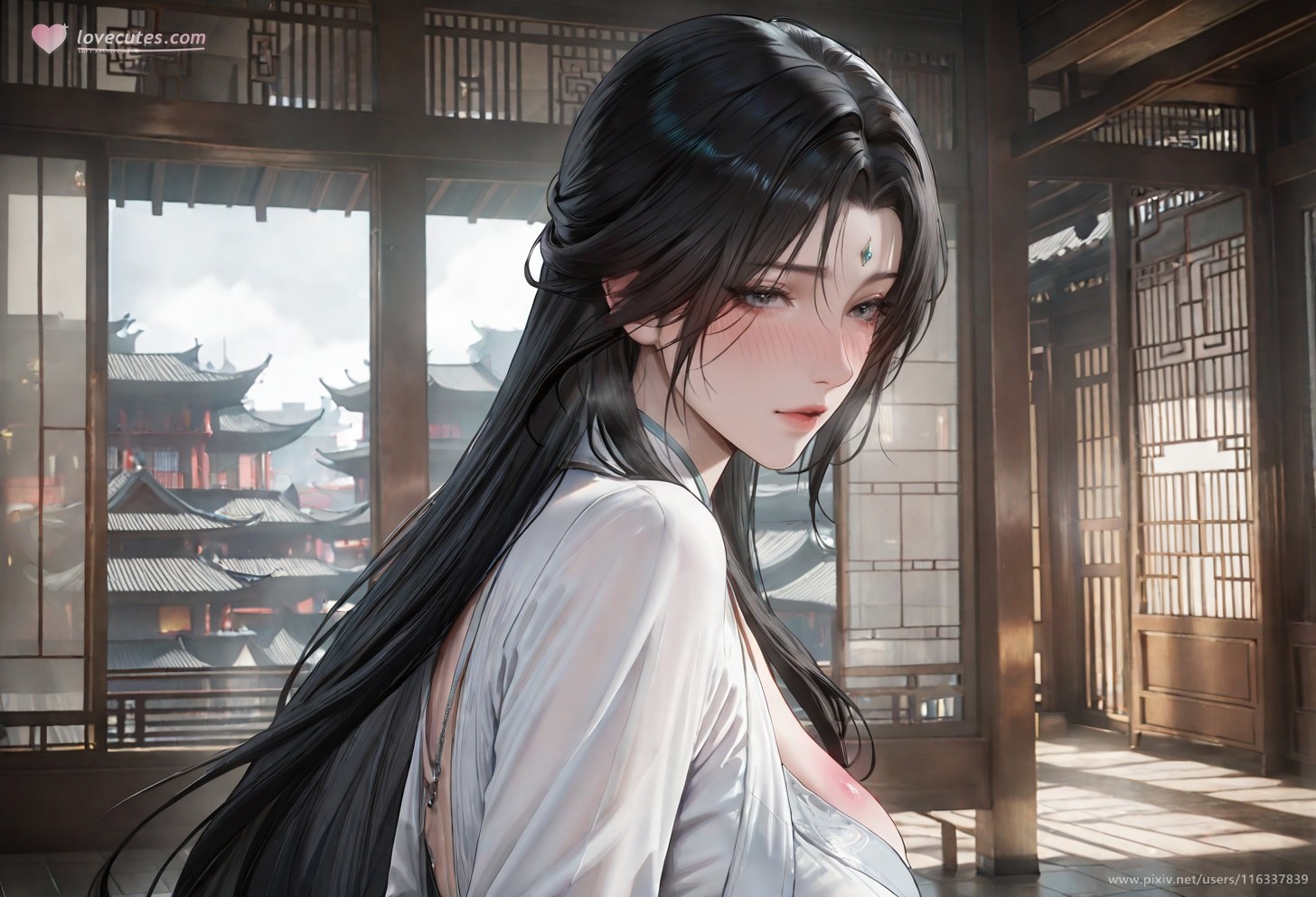 AI Porn - Pei ancient-style white robe story adult ancient-style white robe scenes, indoor story framing, topless adult detail AI Adult Gallery 102P