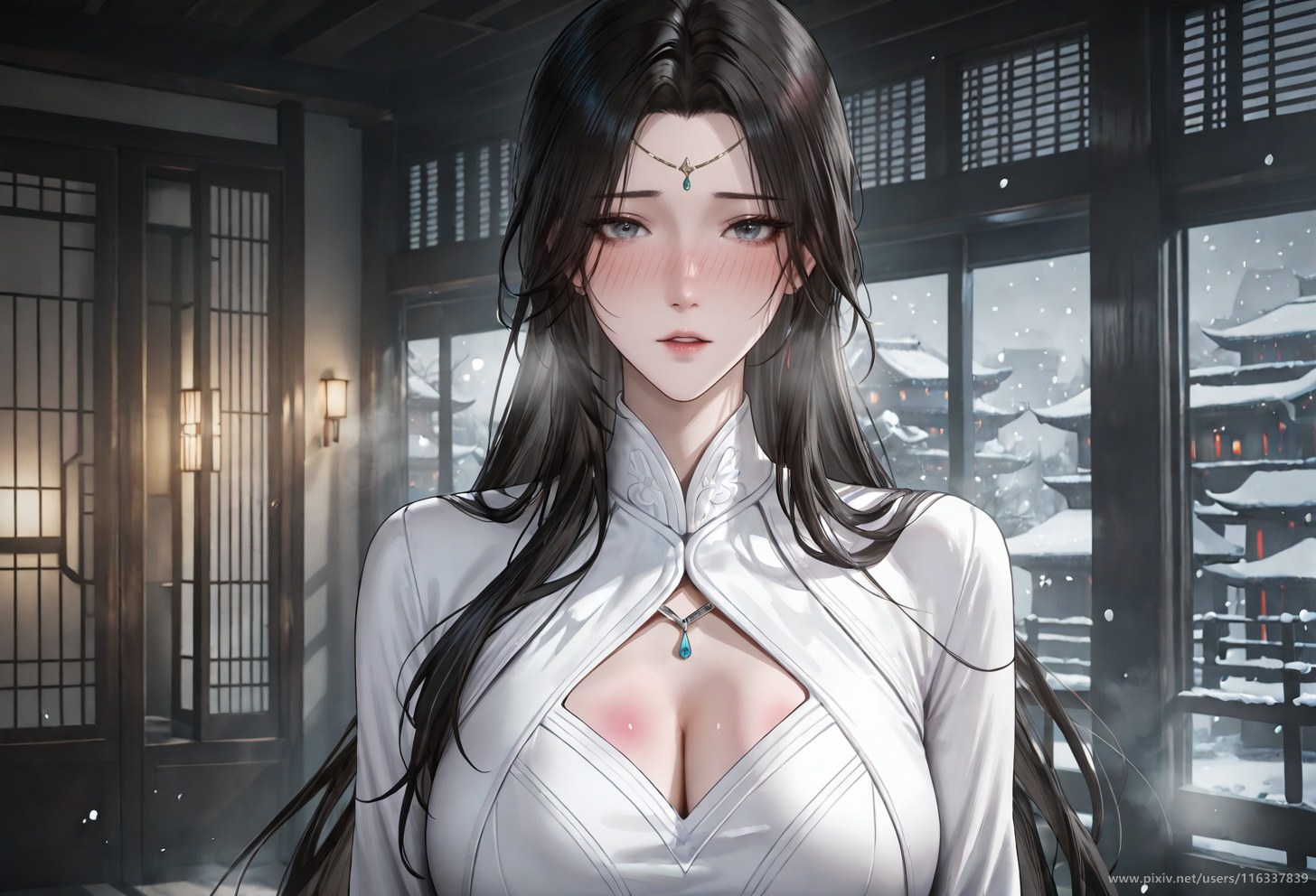 AI Porn - Pei ancient-style white robe story adult ancient-style white robe scenes, indoor story framing, topless adult detail AI Adult Gallery 102P