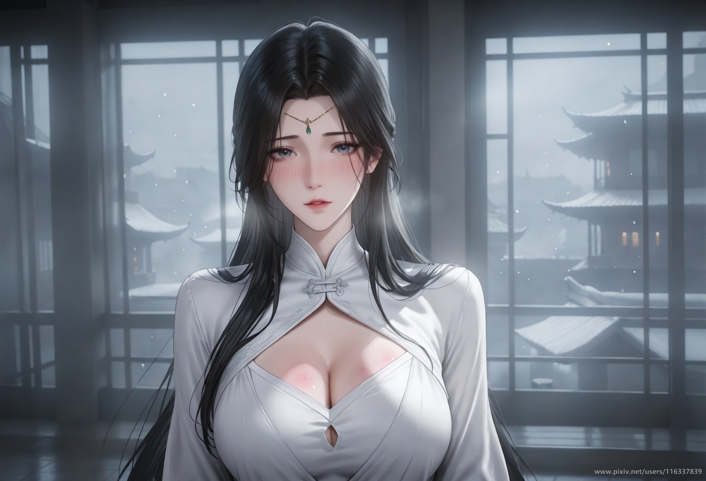 AI Porn - Pei ancient-style white robe story adult ancient-style white robe scenes, indoor story framing, topless adult detail AI Adult Gallery 102P