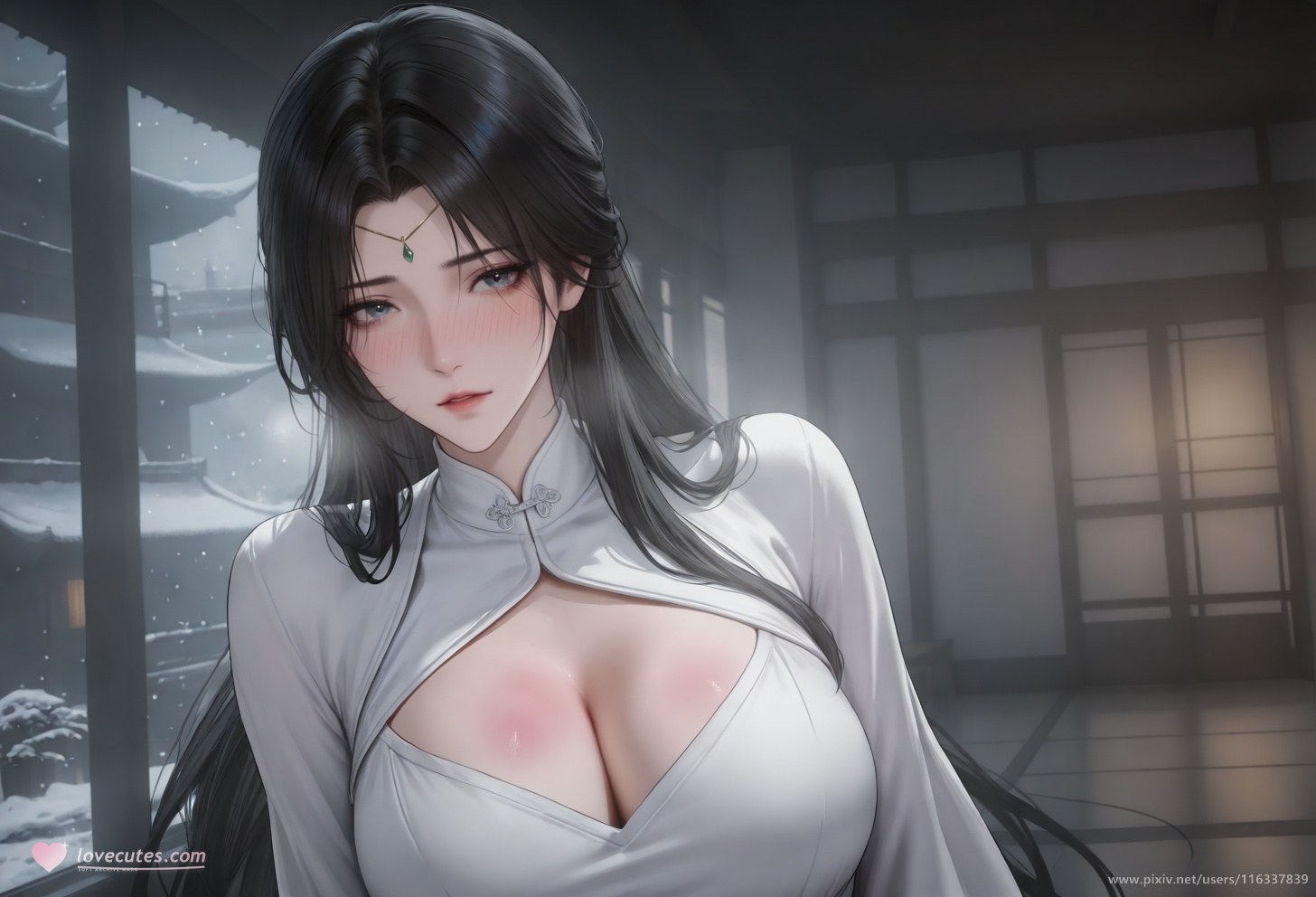 AI Porn - Pei ancient-style white robe story adult ancient-style white robe scenes, indoor story framing, topless adult detail AI Adult Gallery 102P