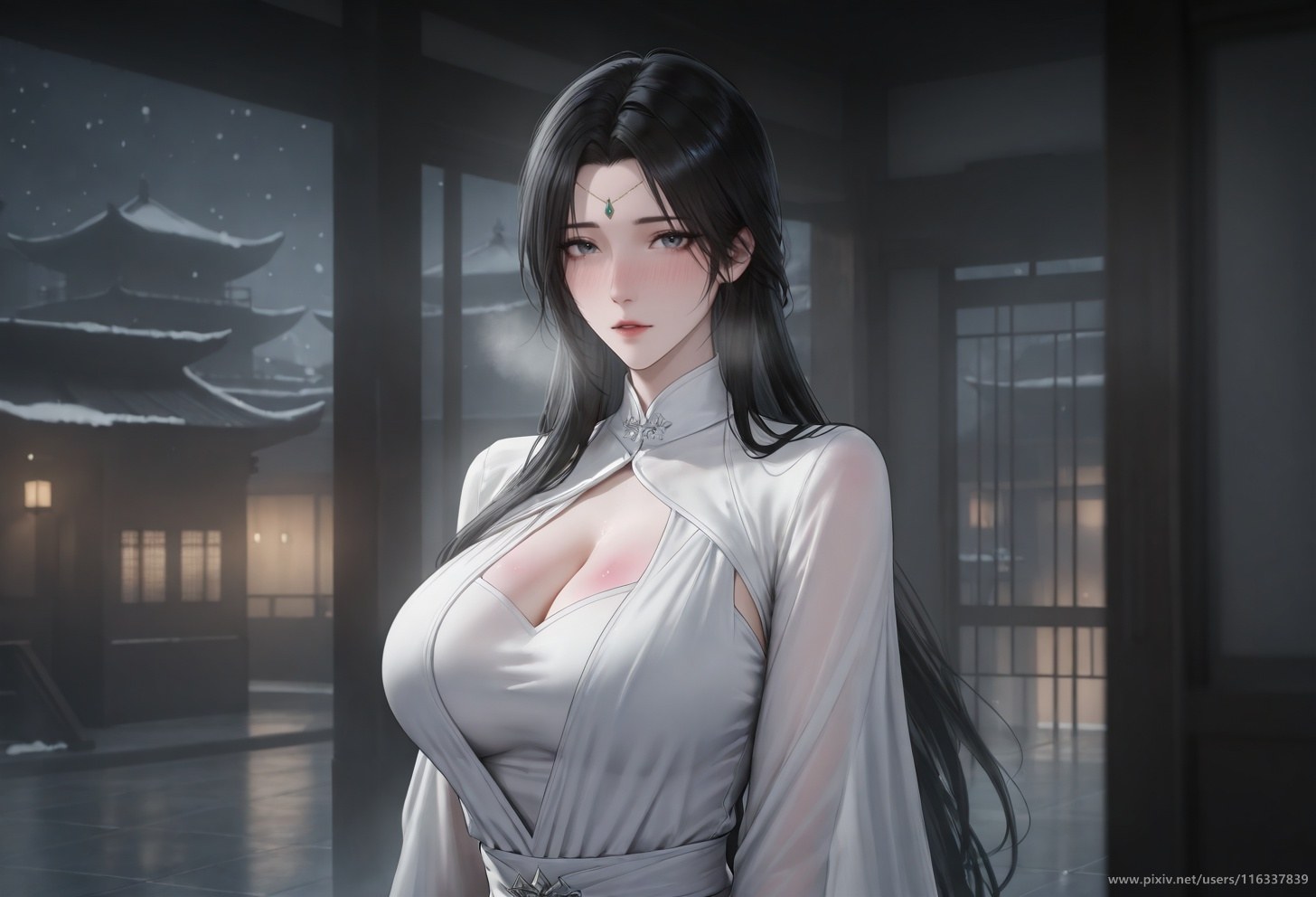 AI Porn - Pei ancient-style white robe story adult ancient-style white robe scenes, indoor story framing, topless adult detail AI Adult Gallery 102P