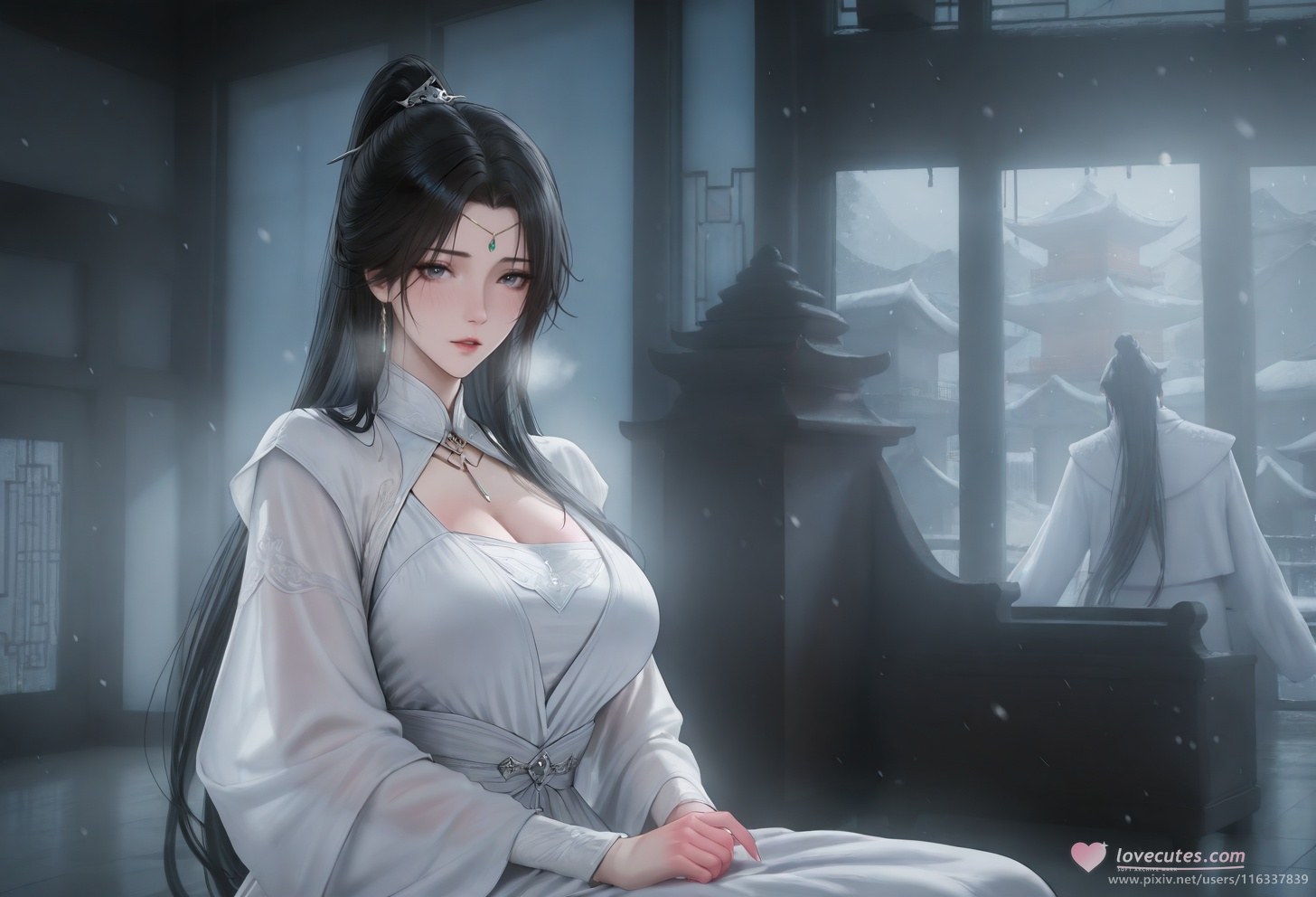 AI Porn - Pei ancient-style white robe story adult ancient-style white robe scenes, indoor story framing, topless adult detail AI Adult Gallery 102P