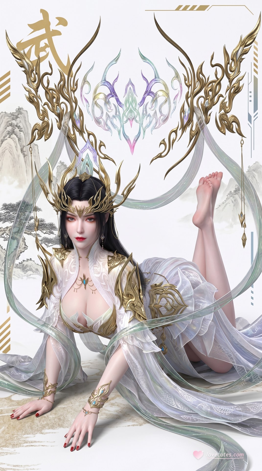 AI Porn - 斗破苍穹 美杜莎：古风角色写真长发AI成人向图集 60P