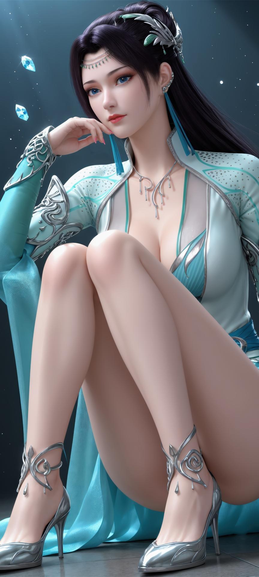 AI Porn - Đấu Phá Thương Khung Yun Yun cổ phong tóc dài bộ ảnh nhân vật bộ sưu tập AI 941P