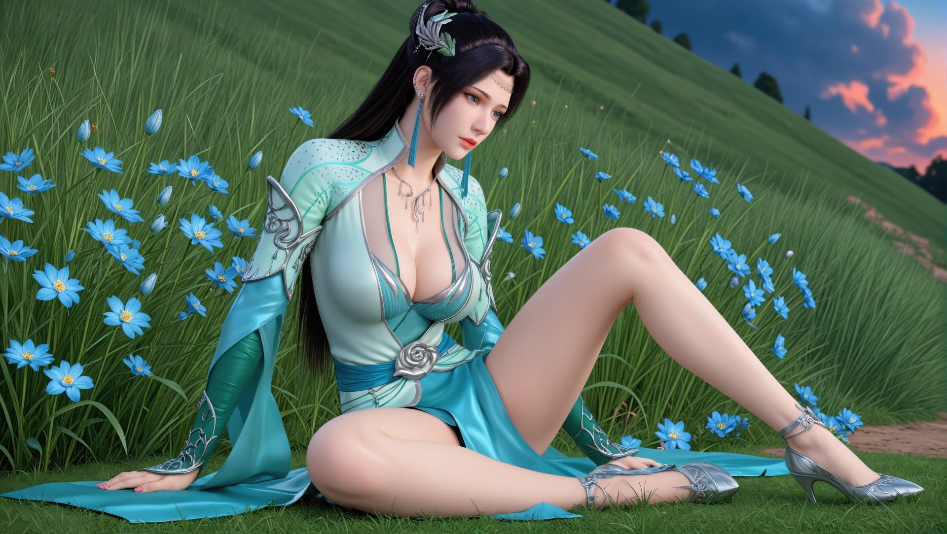 AI Porn - 闘破蒼穹 云韵 古風 ロングヘア キャラクター画像集 AI画像ギャラリー 941P