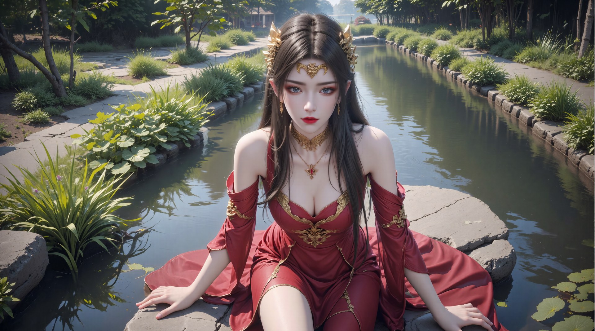 AI Porn - 斗破苍穹 美杜莎：古风角色寫真長髮AI成人向圖集 71P