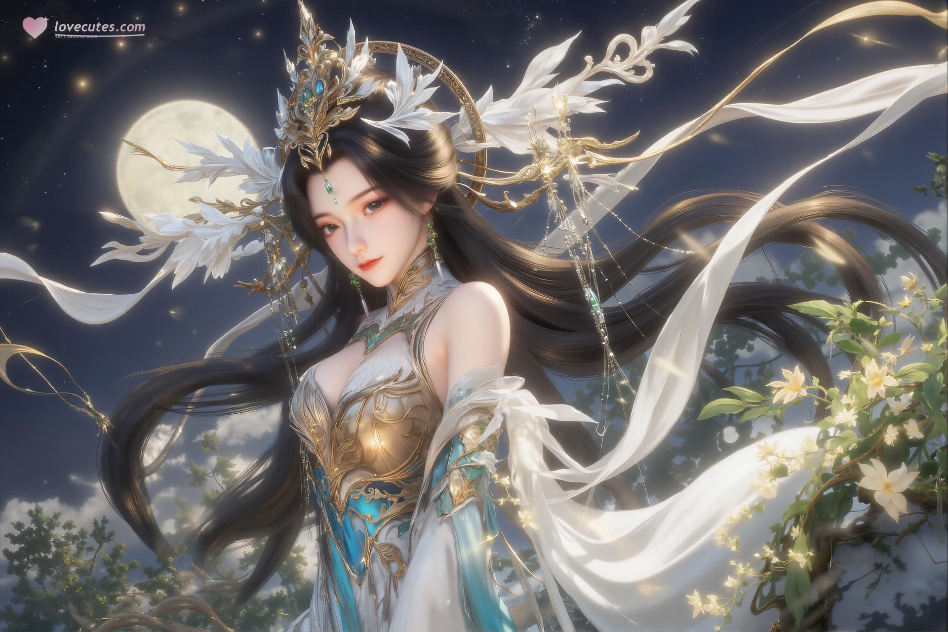 AI Porn - Liu Shen cổ phong bộ ảnh nhân vật tóc dài bộ sưu tập AI 27P
