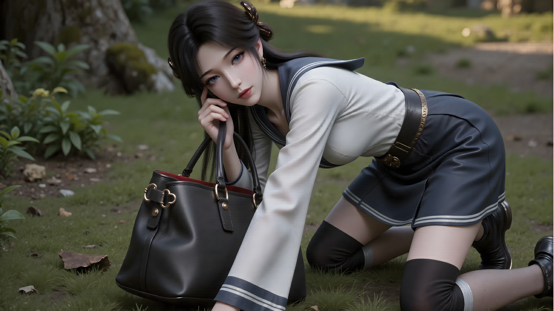 AI Porn - Mei Ning fantasy hanfu character gallery long hair AI Adult Gallery 80P