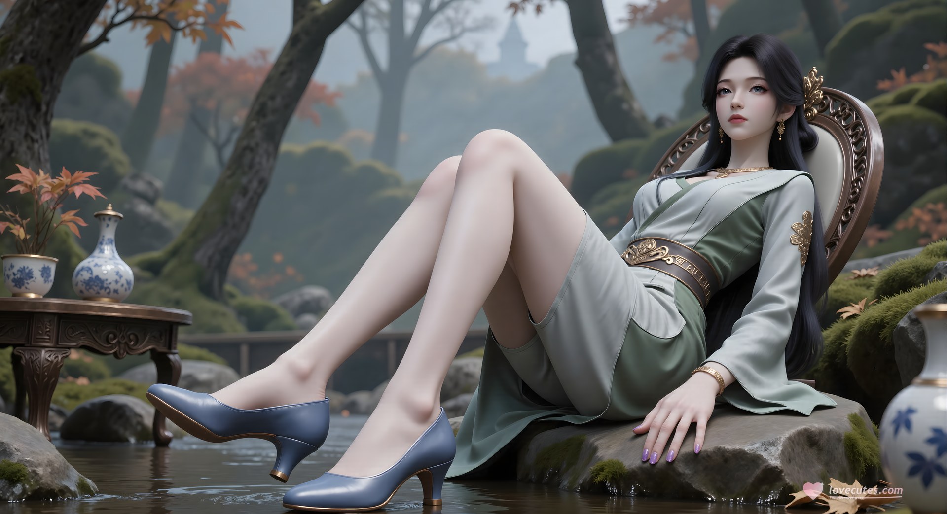 AI Porn - 梅凝：古风角色寫真長髮AI成人向圖集 80P