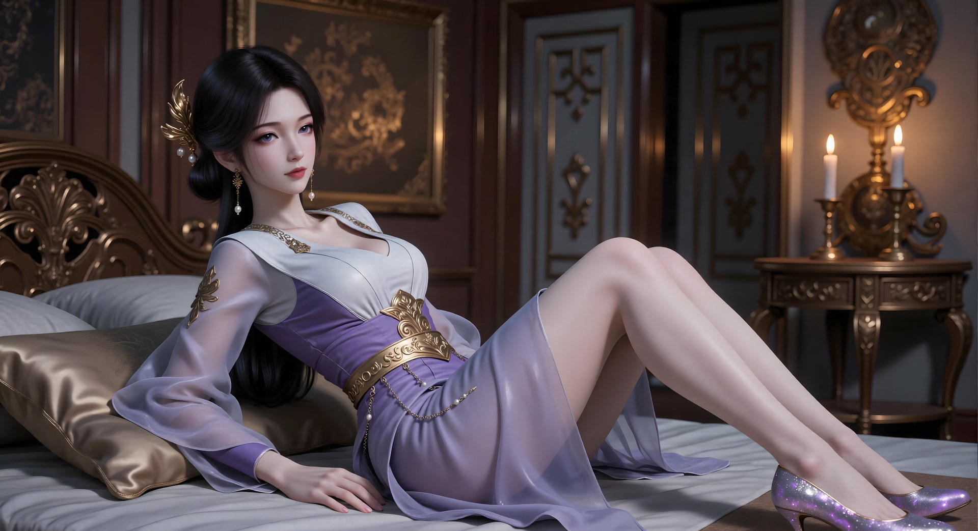 AI Porn - Mei Ning fantasy hanfu character gallery long hair AI Adult Gallery 80P