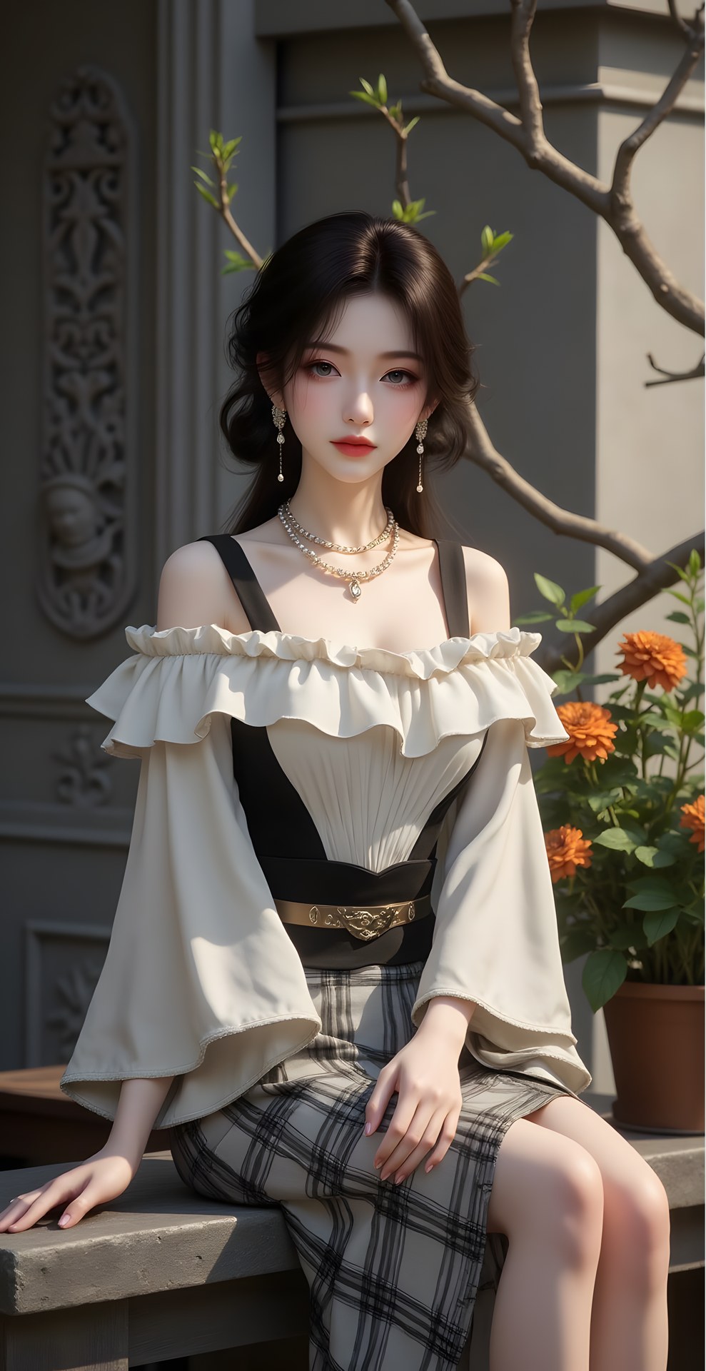 AI Porn - Mei Ning fantasy hanfu character gallery long hair AI Adult Gallery 80P