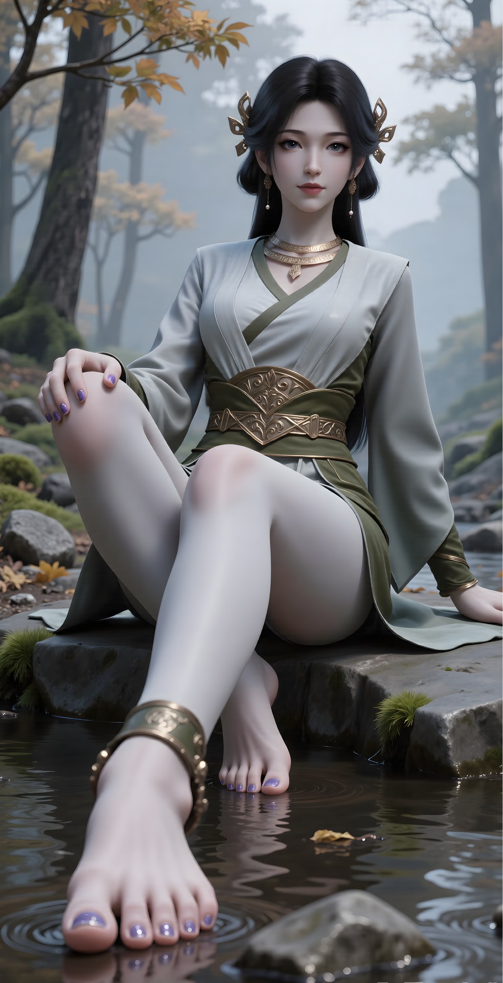 AI Porn - Mei Ning fantasy hanfu character gallery long hair AI Adult Gallery 80P