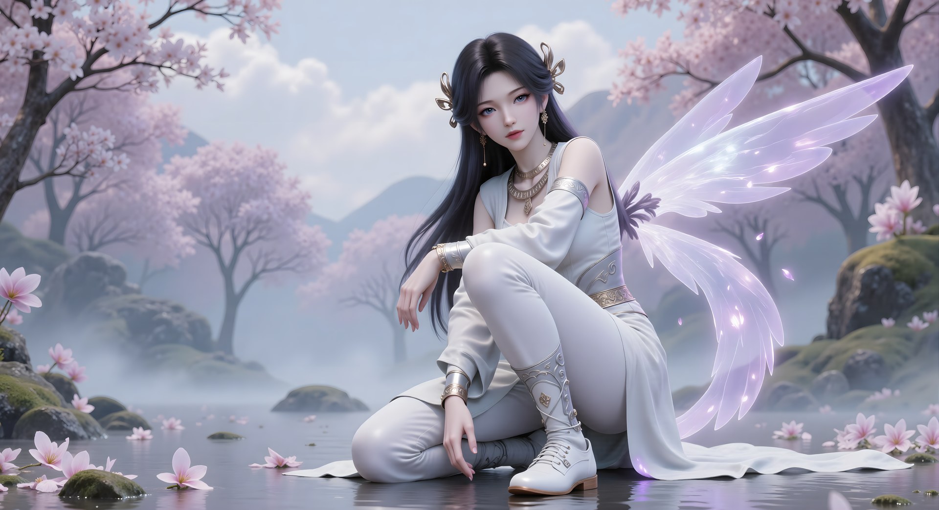AI Porn - Mei Ning fantasy hanfu character gallery long hair AI Adult Gallery 80P