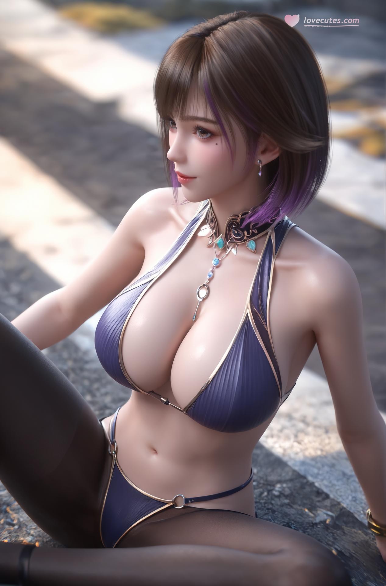 AI Porn - 深空彼岸 吴茵：長髮角色寫真美胸AI成人向圖集 306P