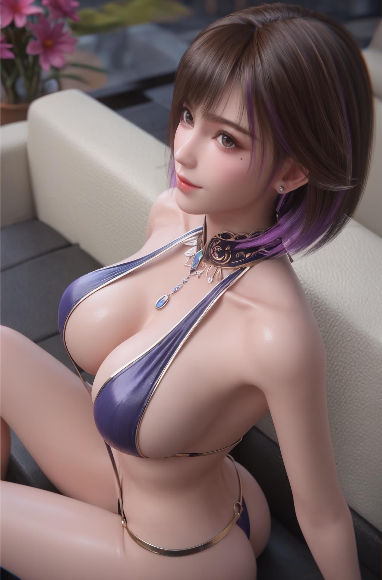 AI Porn - 深空彼岸 吴茵：長髮角色寫真美胸AI成人向圖集 306P