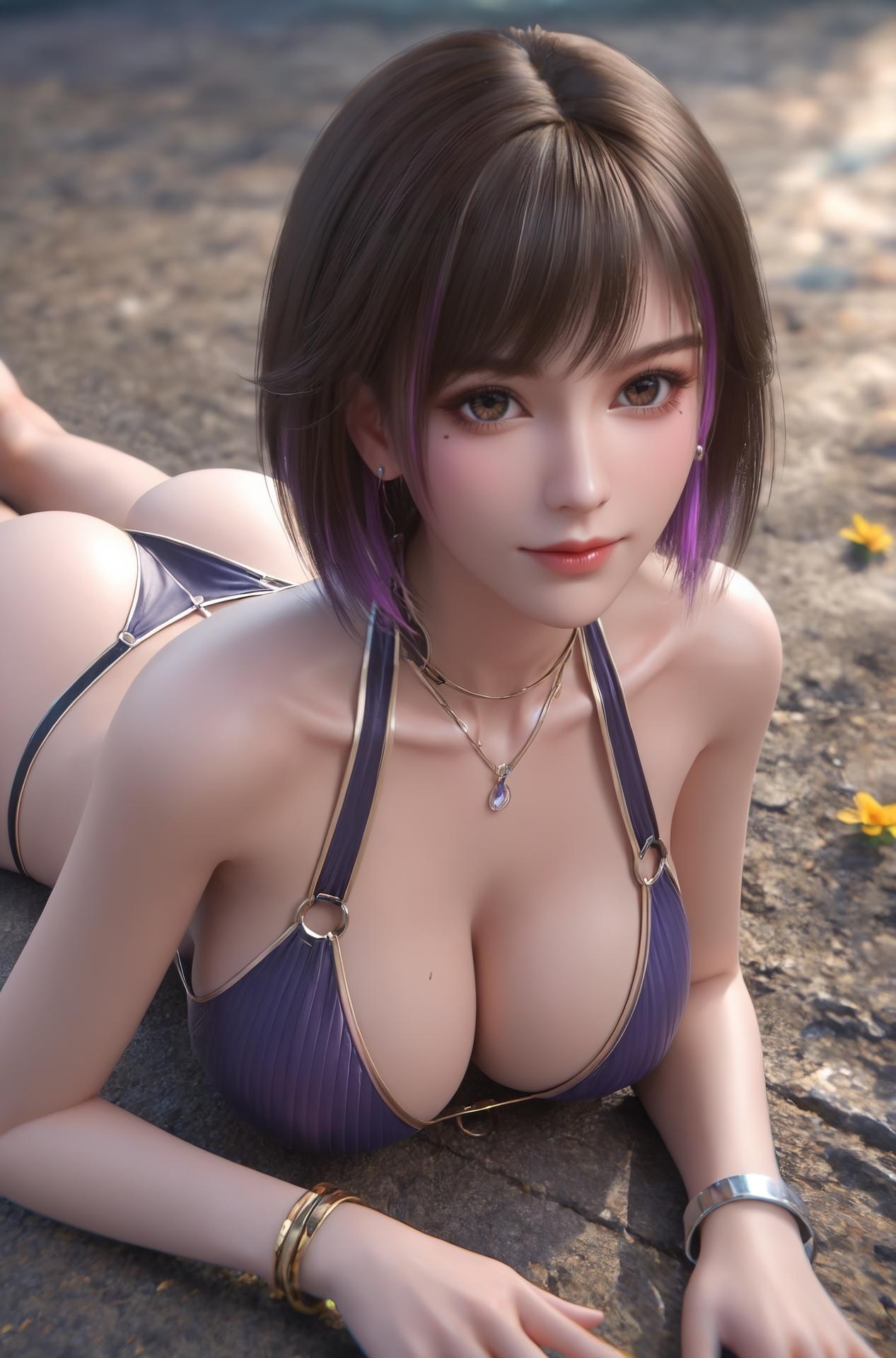 AI Porn - 深空彼岸 吴茵：長髮角色寫真美胸AI成人向圖集 306P